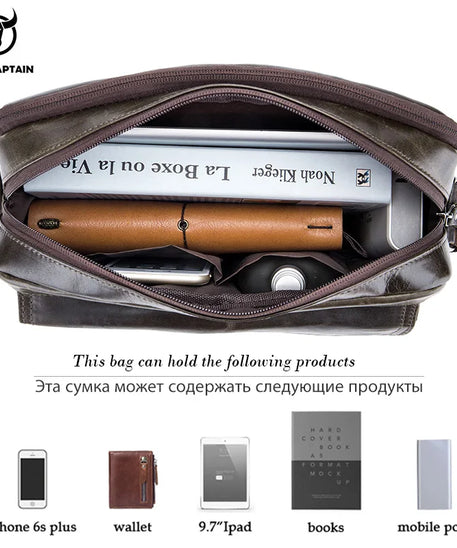 Sacoche cuir homme "BULLCAPTAIN BANDOULIERE"