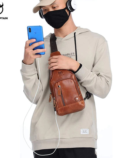 Sacoche homme cuir "CHEST BAG"