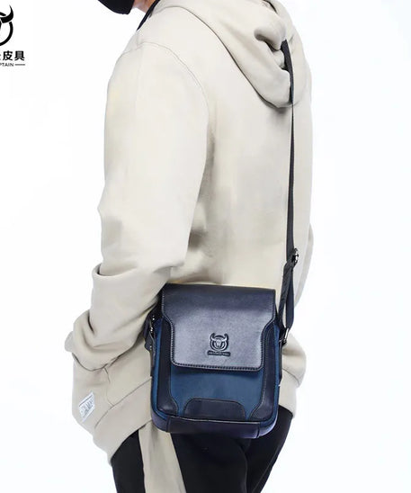 Sacoche cuir homme "PATCHWORK"