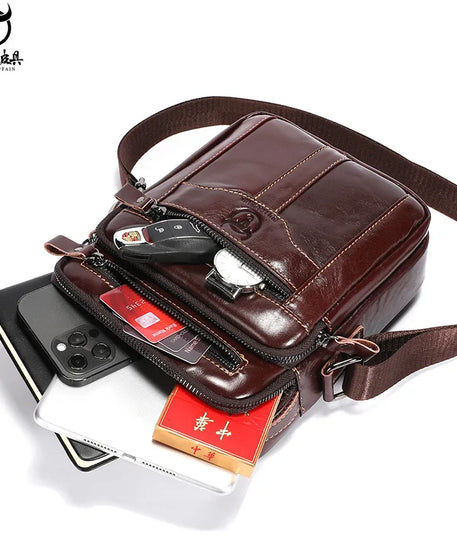 Sacoche Cuir Homme "MULTIPOCHES"