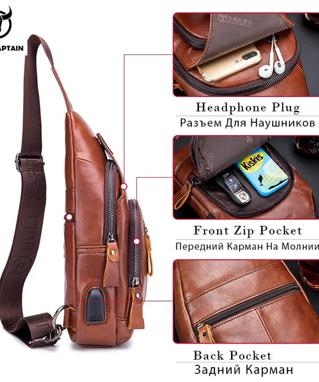 Sacoche homme cuir "CHEST BAG"